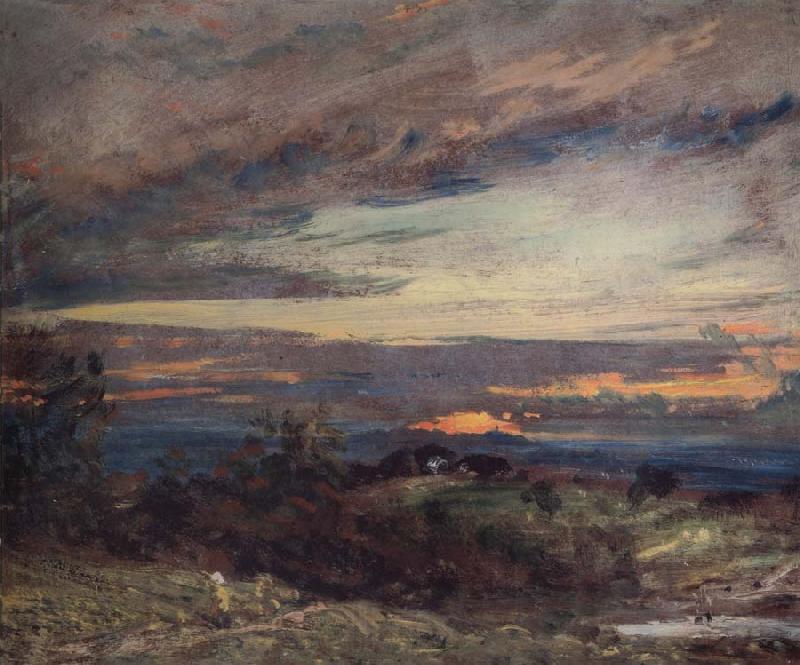 John Constable Hampstead Heath,sun setting over Harrow 12 September 1821 Norge oil painting art